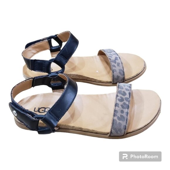 Ugg girls sandels sz 3 animal print adjustable straps - Picture 11 of 11